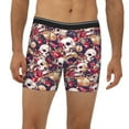thumbnail image 2 of Men'S Boxer Briefs, Skull Record Artist Soft And Breathable Mens Underwear Boxer Briefs With Widen Waist, 2 of 2