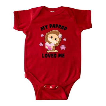 

Inktastic My Pappap Loves Me with Bigfoot Gift Baby Girl Bodysuit