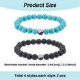 thumbnail image 3 of Pulseras Yin Yang de moda para hombres y mujeres, pulsera con dijes Taiji Yin Yang, pulseras de pareja con cuentas de turquesa blanca natural y negra, pulsera de amistad a distancia, joyería, 3 of 7