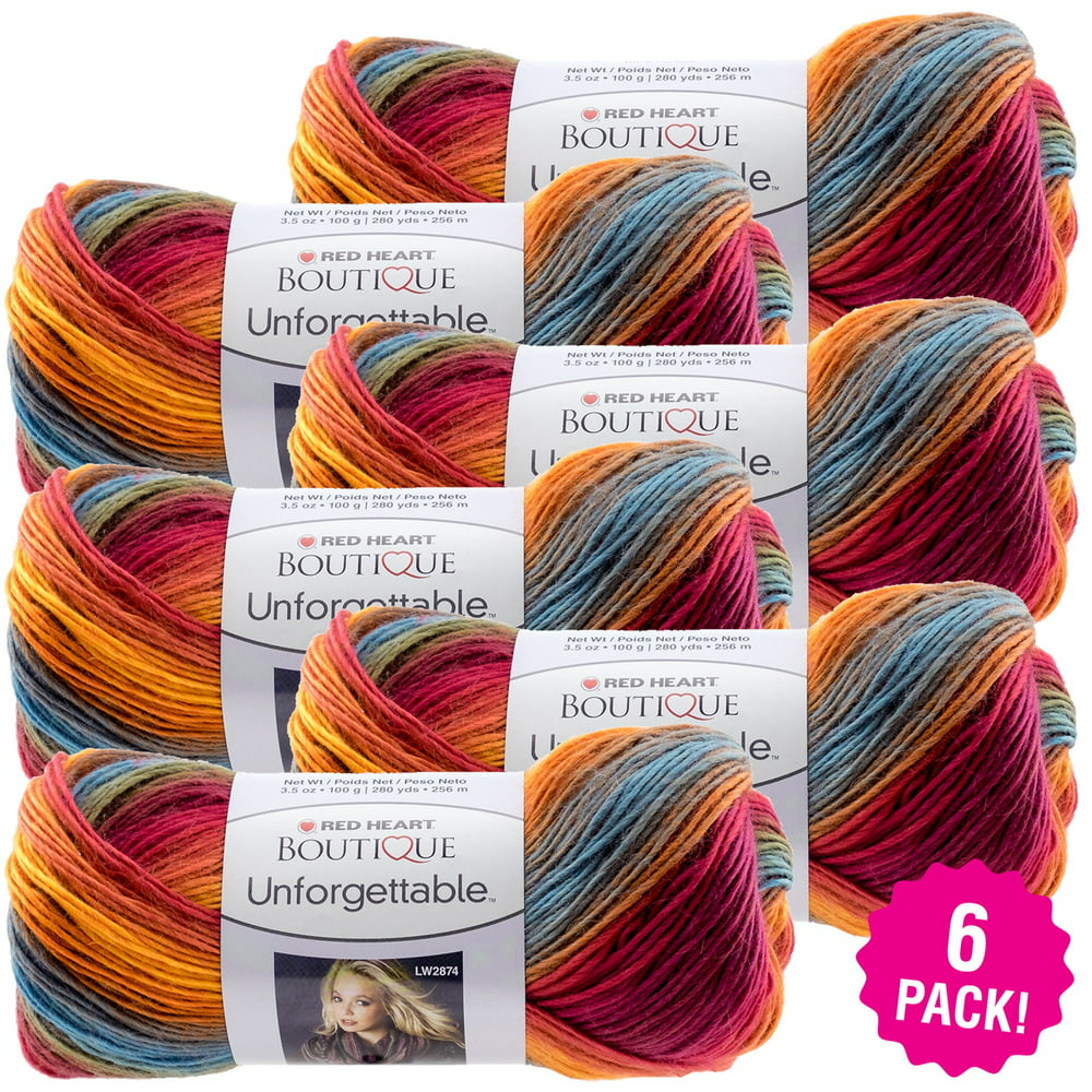 Red Heart Boutique Yarn Sunrise, Multipack of 6