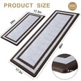 thumbnail image 2 of Buganda kitchen rugs and mats, Sets of 2 Washable Rugs for Kitchen, Non Slip Kitchen Mats for Floor, 17.3"x48"+17.3"x29" Brown, 2 of 9