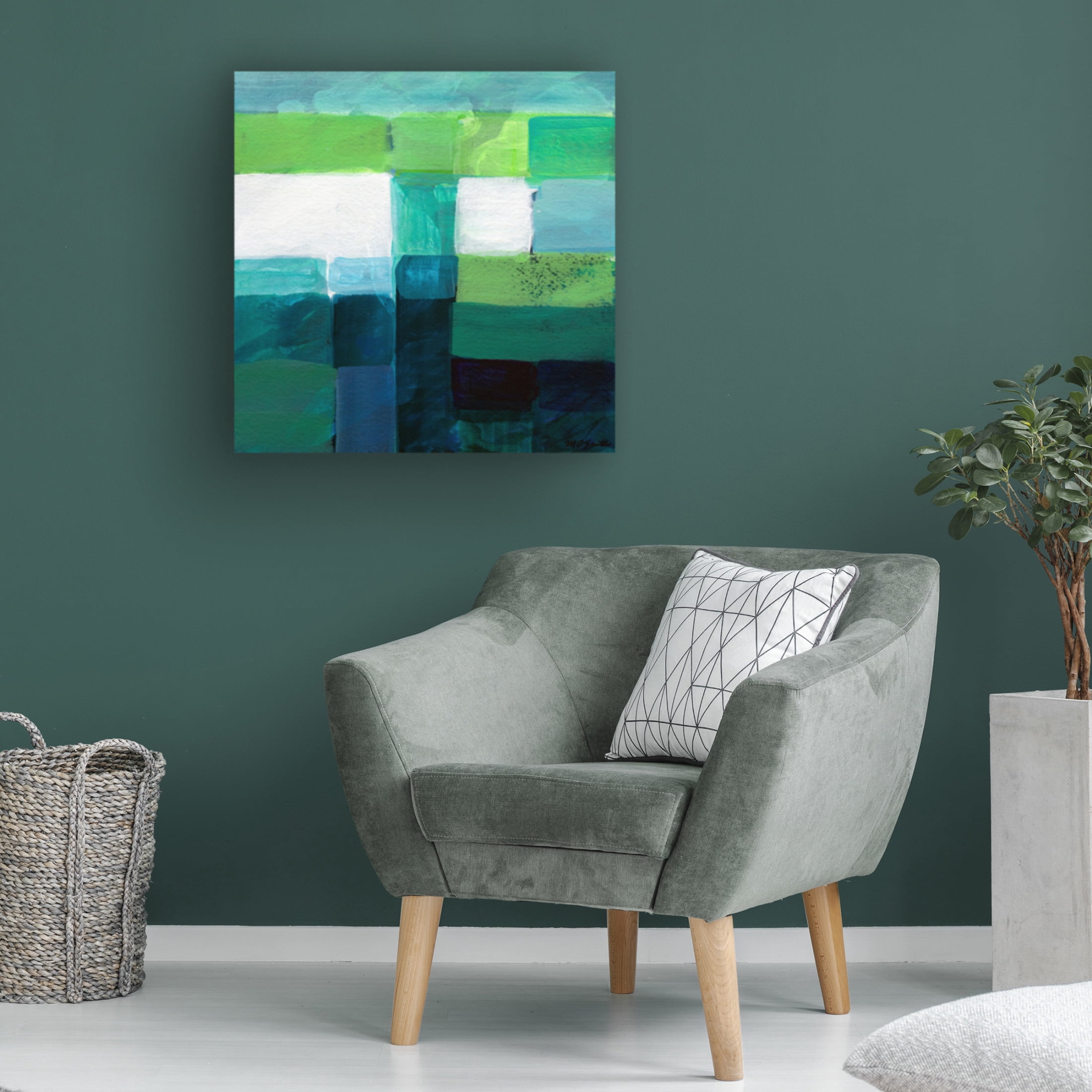 Canvas Wall Art - Mark David Smith 'Aquaculture 2' Wall Art for Living Room, Bedroom, or Office Décor by Trademark Fine Art - 24 x 24 Inches