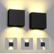 thumbnail image 1 of Modernas luces de pared para interiores y exteriores Juego de 2 6W Blanco cálido 3000K Luz de pared LED IP65 Apliques de pared para interiores impermeables hacia arriba y hacia abajo JAMW Sencillez, 1 of 5