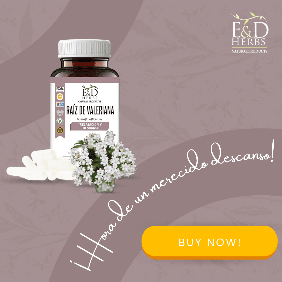 E&D Herbs 60 Valerian Capsules Of 400 Mg For Relaxation And Rest