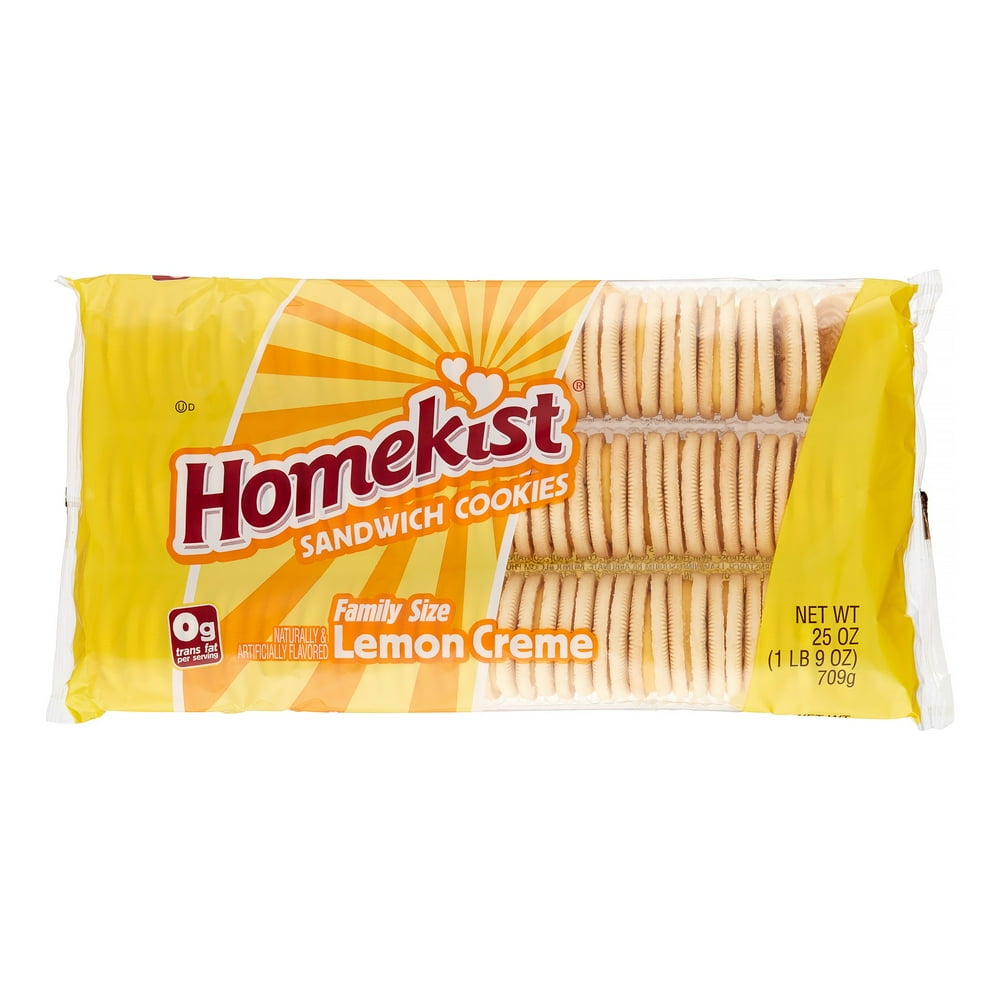 Homekist Lemon Creme Sandwich Cookies Family Size, 25 Oz.