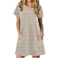 thumbnail image 1 of Chemises à Manches Courtes pour Femmes Robe T-Shirt d'Été Décontractée pour Femmes Tunique Ample à Manches Courtes avec Poches pour Femmes Robe d'Été Ample pour Femmes Robe T-Shirt Femme, 1 of 5