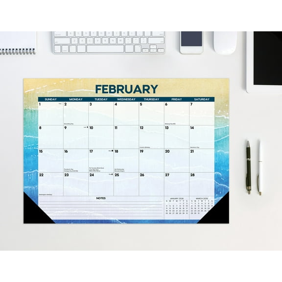 Beaches 2026 17" x 12" Small Monthly Deskpad