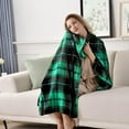 thumbnail image 3 of Flannel Fleece Throw Blanket 50 x 60 Inches, All Season Plaid Green Blanket for Bed, Couch, Car, 3 of 6