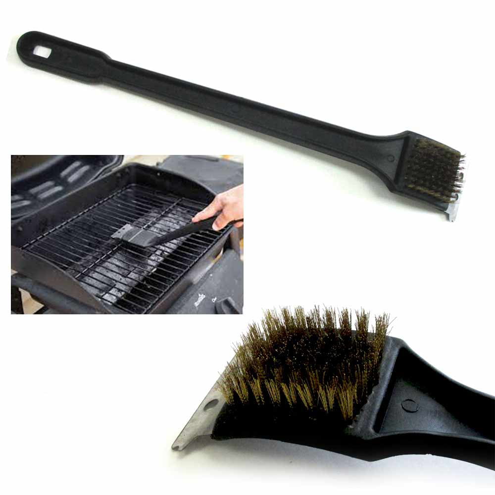 BBQ Grill Cleaning Brush Oven Barbecue Heavy Duty Steel Scraper Bristles 