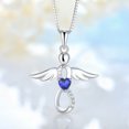 thumbnail image 4 of FJ Guardian Angel Necklace for Women 925 Sterling Silver Sapphire Infinity Pendant September Birthstone Jewelry Gifts for Mom Wife Daughter, 4 of 7