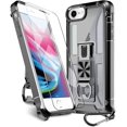 thumbnail image 1 of for iPhone 8/7/6s/6 Case, with 1pc Screen Protector & Stand & Keychain, Shockproof Protection Soft TPU+Hard Back Full-Body Protective Case for iPhone 6/6s/7/8 (4.7") - Black, 1 of 8