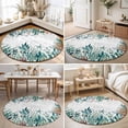thumbnail image 4 of Round Area Rugs 5Ft, Coastal Green Seaweed Non-Slip Washable Circle Rugs Carpet, Summer Beach Coral Starfish Retro Indoor Outdoor Rug Floor Mats Throw Runner for Bedroom Living Room Bathroom, 4 of 8
