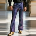 thumbnail image 4 of RYDCOT Men's Stylish Stage Performance Elastic Waistband Flared Pants Shiny Sequins Long Trousers Blue, 4 of 9