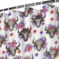 thumbnail image 3 of White Highland Cow Flower Pattern Shower Curtain 72"x72" ,Bathroom Decorative Shower Curtains Set with 12 Hooks,Modern Waterproof Washable Shower Curtain, 3 of 6