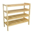 thumbnail image 5 of Eccostyle 2 Tier Slatted Stackable Solid Bamboo Shoe Rack - Natural, 5 of 7