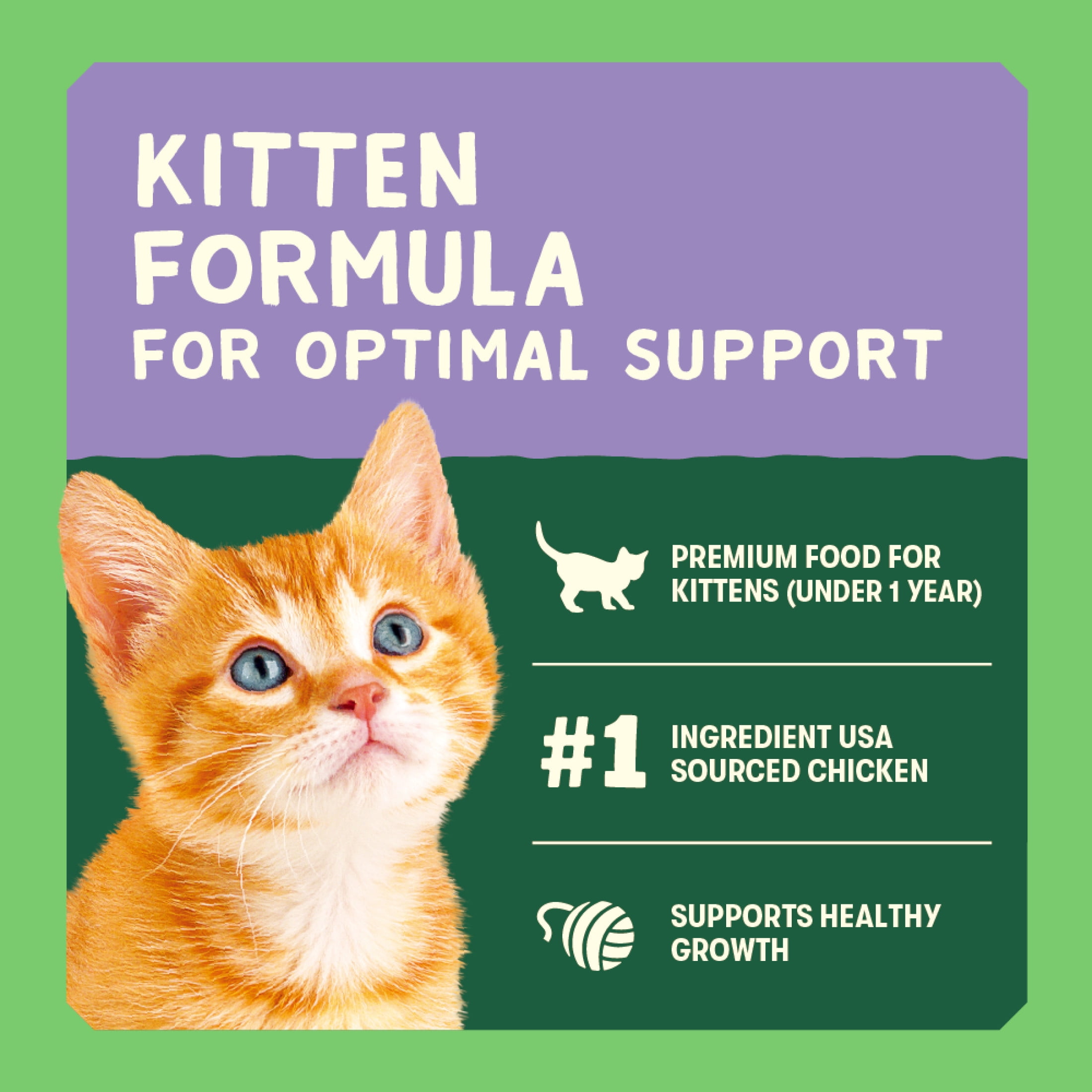Goodlands Cage-Free Chicken Flavor, Dry Kitten Cat Food with Probiotics, 3.15 lb Bag