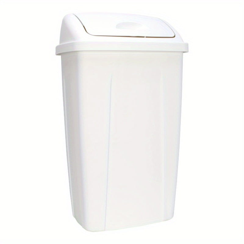 Xiaopangcheng 13 Gallon Swing Top Kitchen Trash Can - Plastic, Removable Lid - 1pc, Black — Residential Use, Standard Application