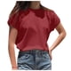 thumbnail image 3 of Camisa para mujer,Blusa informal de manga corta para mujer, cuello redondo, poliéster, largo regular, ideal para uso en casa y oficina, sopatenor, 3 of 9