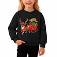 thumbnail image 4 of Boys Sweatshirts Kids Festive Fleece Crew Neck Long Sleeve Pullover Sweatshirt Hoodless Top Black 4-5 Years, 4 of 5