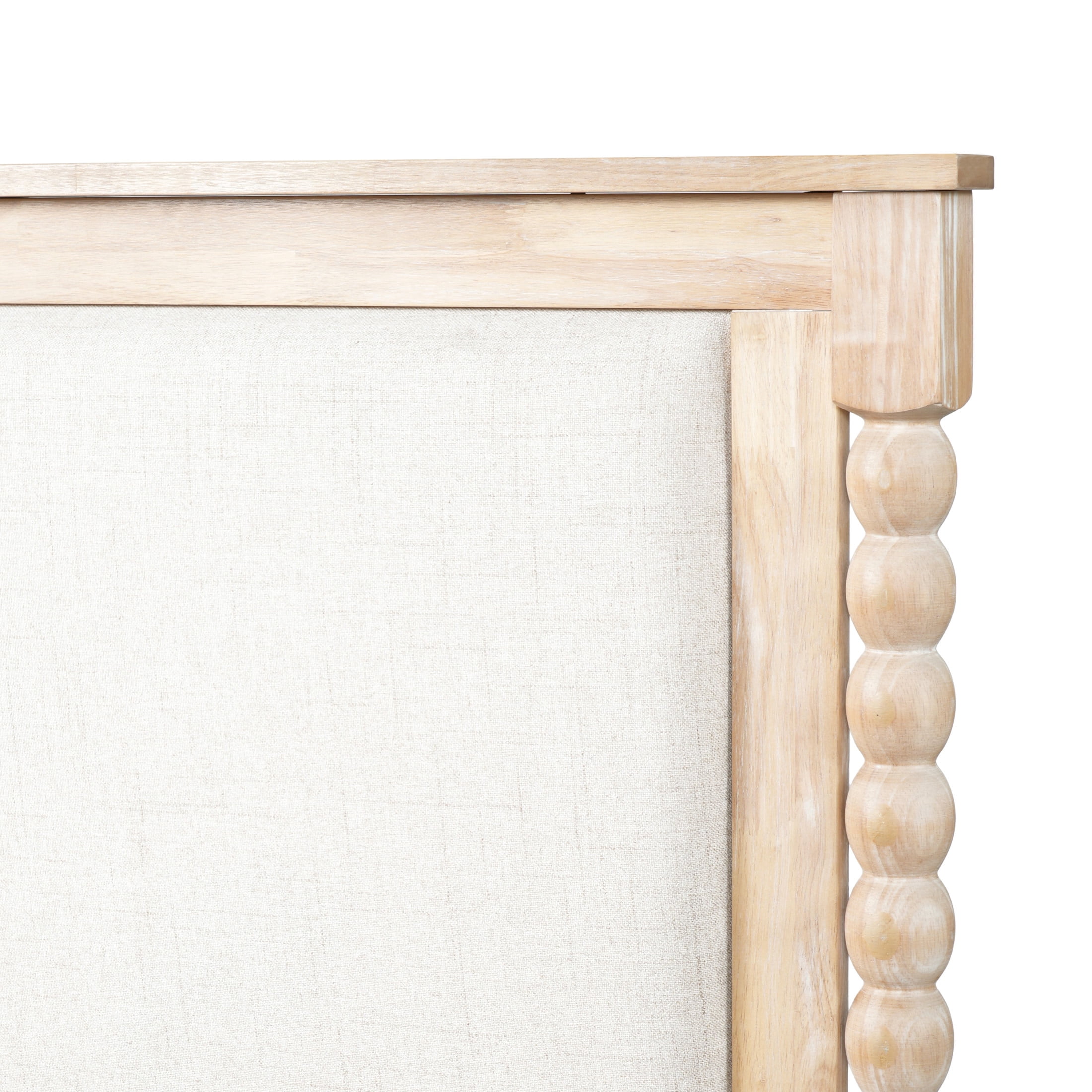 Christopher Knight Home Traditional Wood Bed Frame with Spindle Upholstered Headboard, King Size, Natural