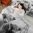 thumbnail image 4 of Castle Fairy Teens Highland Cattle Bedding Comforter Set,Cabin Windmill Queen Bedding Sets, 4 of 8