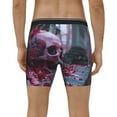 thumbnail image 4 of Cauagu Gothic Red Skull Cemetery Print Men's Boxer Briefs, Funny & Cute Underwear Elastic Waistband Briefs Ideal Gift for Men,1-Pack, 4 of 7