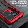 thumbnail image 4 of Aluminum Metal Gorilla Glass Shockproof Military Heavy Duty Sturdy Case for Samsung Galaxy S24 Ultra,Dteck Built-in Screen Full Body Protector Silicone Case Slide Lens Protection Kickstand Cover,Red, 4 of 7