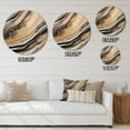 thumbnail image 4 of Designart "Golden Essence Embracing Lines II" Abstract Marble Metal Round Wall Art, 4 of 5