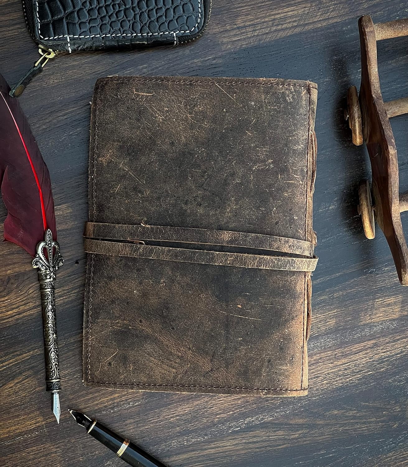 Gratitude Journal For Women 3D Heart Notepad Gifts Anniversary For Women Leather Bound Journal Unlined Vintage Journal Leather Journals For Women Travel & Daily Diary For Women Leather Sketchbook