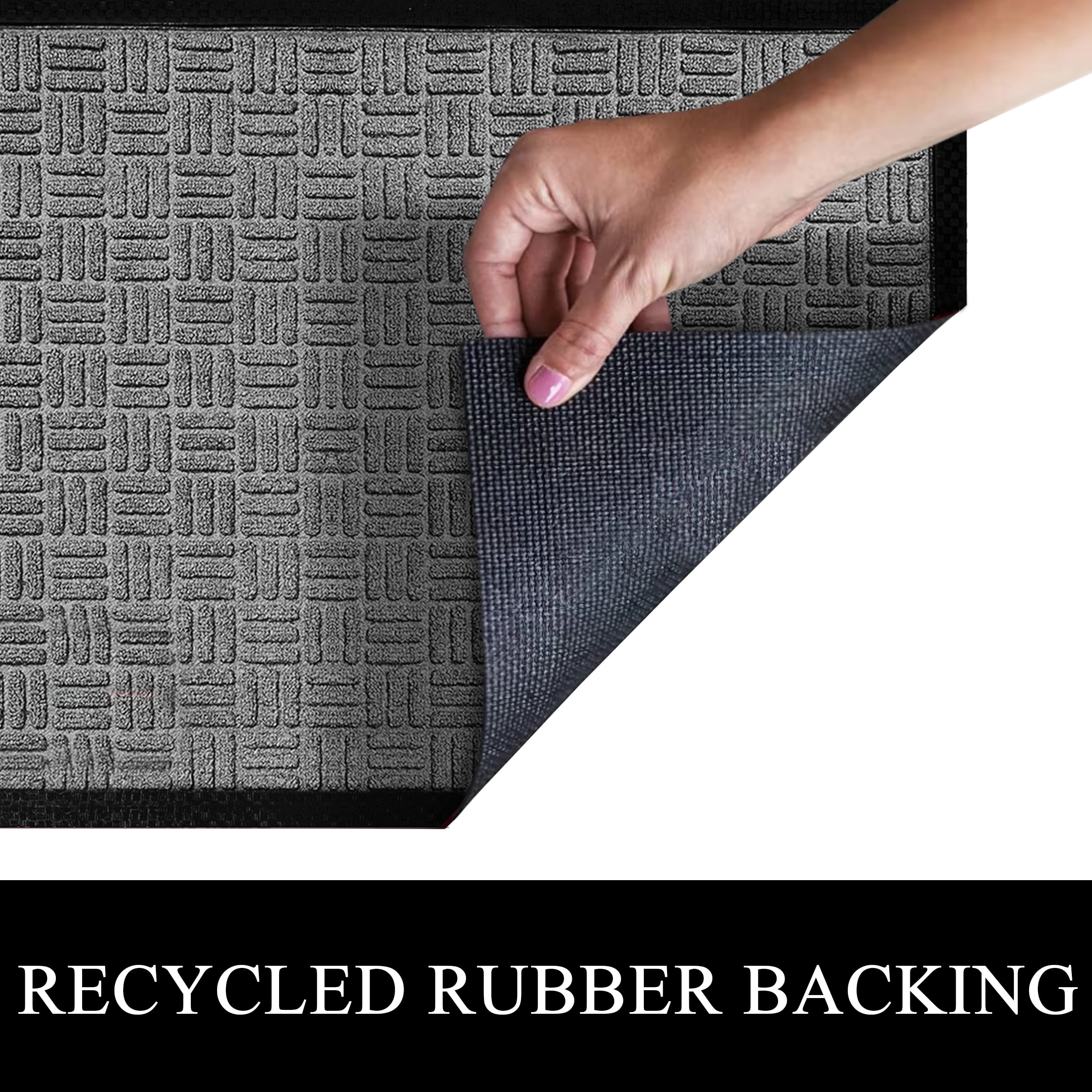 A1HC Indoor Outdoor Mat, Front and Back Entrance Welcome Mats, Large Front Door Patio Mats 24x36 Inches, Non-Slip Easy Clean Entrance Washable Large Size Doormats, Dark Grey