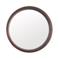 thumbnail image 2 of DEELLEEO Round Mirror Wood Frame, Round Modern Decor Large Mirror Bathroom Living Room Bedroom Entrance, Walnut Brown, 24", 2 of 5