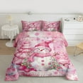 thumbnail image 2 of Castle Fairy Pink Snowman 3 Pieces Queen Comforter Set for Preppy Children Teens,Christmas Tree Snowflake Ultra Soft Bedding Sets,Xmas Festival Bedding Comforter Set,Ultra Soft Home Decor, 2 of 8