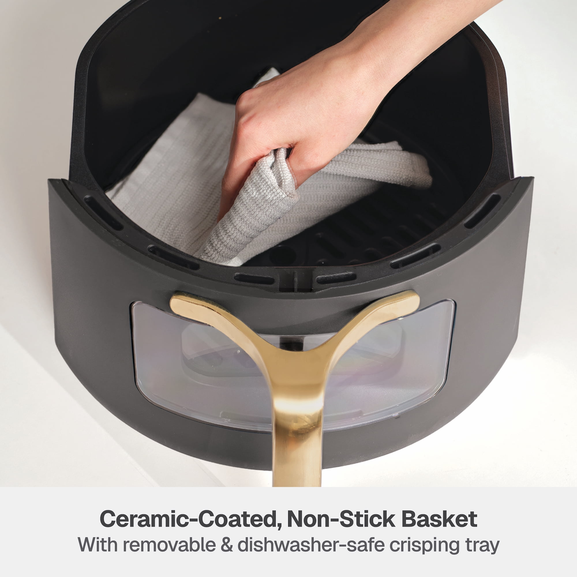 Thyme & Table 6QT Air Fryer, with ThymeCrisp™ and Ceramic-Coated Nonstick Basket, Slate Grey