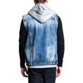 thumbnail image 5 of Victorious Men's Distressed Layered Zipper Hoodie Denim Jean Vest DK110 - Indigo - X-Large, 5 of 7