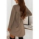thumbnail image 4 of Vestido túnica de manga larga, vestido mini holgado con volantes y manga larga para mujer, vestido de corte regular con cuello redondo, estética elegante, 4 of 6