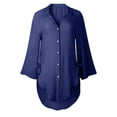 thumbnail image 4 of Blusa camisa para mujer Vestido para mujer - Blusas holgadas con botones - Blusa de poliéster de manga larga y cuello en V - Verano, sexy/casual - Tallas M a XXXL, 4 of 4