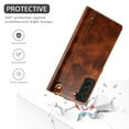 thumbnail image 4 of Galaxy S22 Plus Case,Luxury Leather Retro Magnetic Card Holder Wallet Case Shockproof Rubber Hybrid Kickstand Cover with Strap for Samsung Galaxy S22+ 5G,Lightbrown, 4 of 5