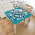 thumbnail image 2 of HAOXIT Rectangle Table Cloth, Elastic Fitted Flannel Backed Table Covers for  Square Tables, Waterproof Vinyl Tablecloths for Picnic, Camping, Indoor and Outdoor 48''x48'', 2 of 7