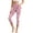 Butterfly Flower Pink White, variant on Light Brown Leopard Print Women's Capri Leggings with Pockets for Women, High Waisted Stretchy 3/4 Yoga Pants with Tummy Control, Crpooed Tights for Workout Gym, XS