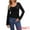 Black, variant on DARING DIVA Women's Jacquard Embroidery Long Sleeve Drawstring Blouse XS Black