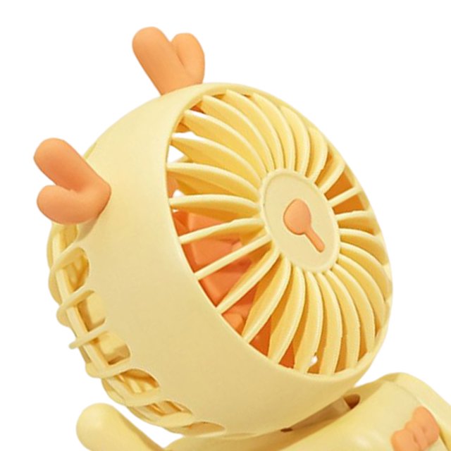 Ventilador de mano silencioso de viento fuerte con enfriador de aire recargable para exteriores (amarillo) Ndcxsfigh libre de BPA