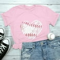 thumbnail image 2 of T-Shirt à Manches Courtes pour Femmes Liquidation T-Shirt en Chiffon pour Femmes T-Shirt de Baseball pour Femmes Amour Classique Col Rond Décontracté T-Shirt de Baseball à Manches Courtes, 2 of 7