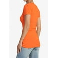 thumbnail image 4 of Women's & Juniors Basic Round Crew Neck Short Sleeve Stretch Cotton Spandex T-Shirts, 4 of 4