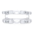 thumbnail image 4 of AFFY Round & Baguette Cubic Zirconia Simple Classic Guard Enhancer Ring in 14k White Gold Over Sterling Silver (0.46 Cttw) By, 4 of 10