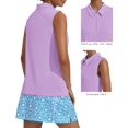 thumbnail image 3 of Pinspark Golf Shirts for Woman Sleeveless Tennis Tank Top UPF 50+ Workout Tee with Zipper V Neck Athletic Tops Quick Dry Exercise T Shirt, 3 of 6