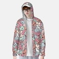 thumbnail image 4 of Daiia Cartoon Hearts UPF 50+ Sun Protection Hoodie Jacket Lightweight Long Sleeve Sun Shirt for Women Men with Pocket Hiking Outdoor-Small, 4 of 9