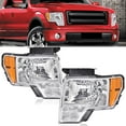 thumbnail image 5 of PIT66 Headlight, Fit for 2009-2014 Ford F150, Left and Right OE Style Pickup Truck Headlamp Assembly Clear lens Chrome Housing Amber Reflector, 5 of 9