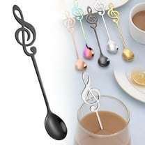 Espresso Spoons TASTAN Stainless Steel Coffee Spoon-Elegant Music Note Dessert Spoon for Tea, Ice Cream & Coffee (Set of 1), Coffee Spoon, Black