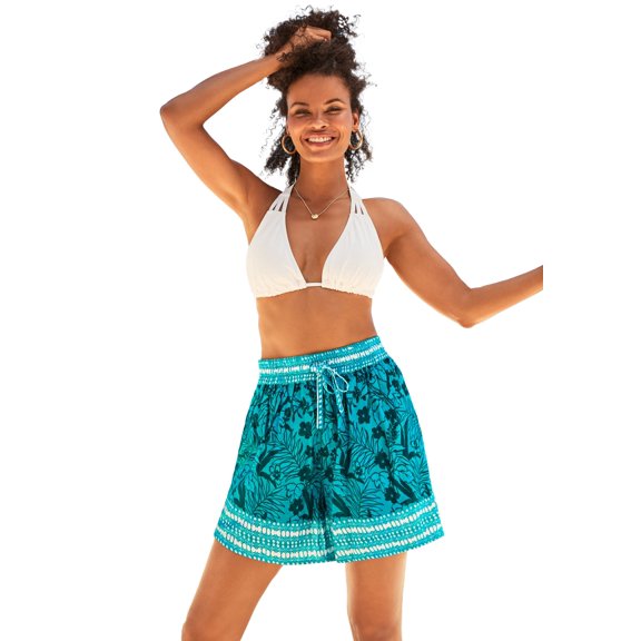 Swimsuits for All Women's Tie-Front Cover Up Shorts