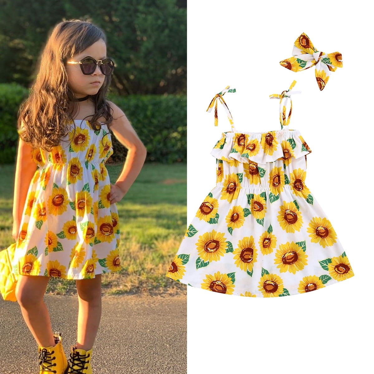 little girl sunflower dress